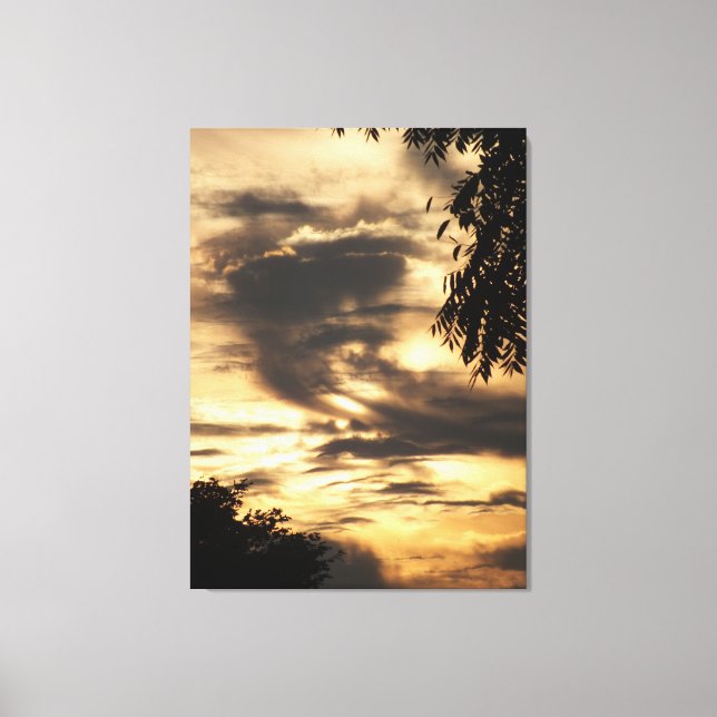 Impressão de Canvas do nascer do sol ouro nublado (Frente)