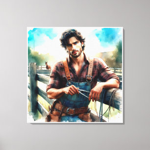 Impressão de Canvas Estreitas Por Aquarela De Cowb