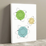 Impressão de Canvas Moderno do Meio século Atômica<br><div class="desc">Esta fabulosa arte de parede envolta por canvas modernas apresenta três formas solares atômicas,  em cores populares no século 20 médio - azul claro,  verde e bronzeado. Isso vai fazer uma adição encantadora ao seu retrato chamado lar.</div>