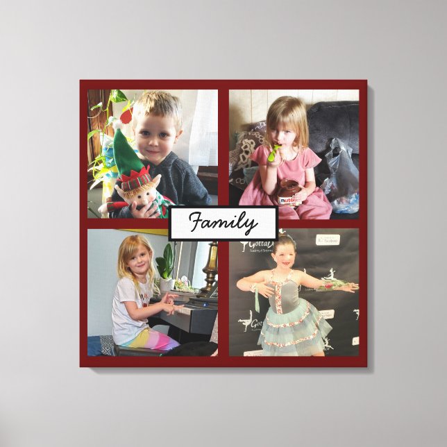 Impressão de Canvas Personalizada com Fotos da Fam (Frente)