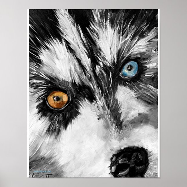 Impressão de Cão Leve do Alasca "Vamos Executar" (Frente)