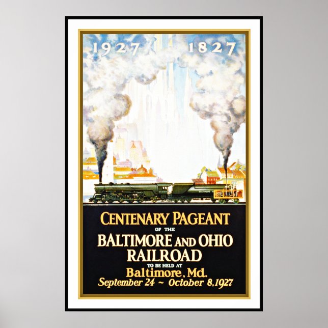 Impressão de Cartaz Antigo Baltimore Railroad Gran (Frente)