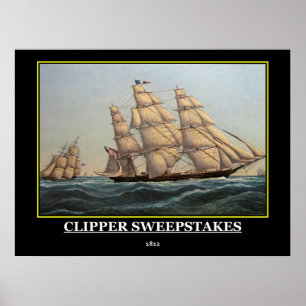 Impressão de Cartaz Antigo Clipper Sweepstakes 181