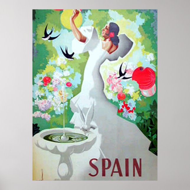 Impressão de Cartaz Antigo da Espanha (Frente)