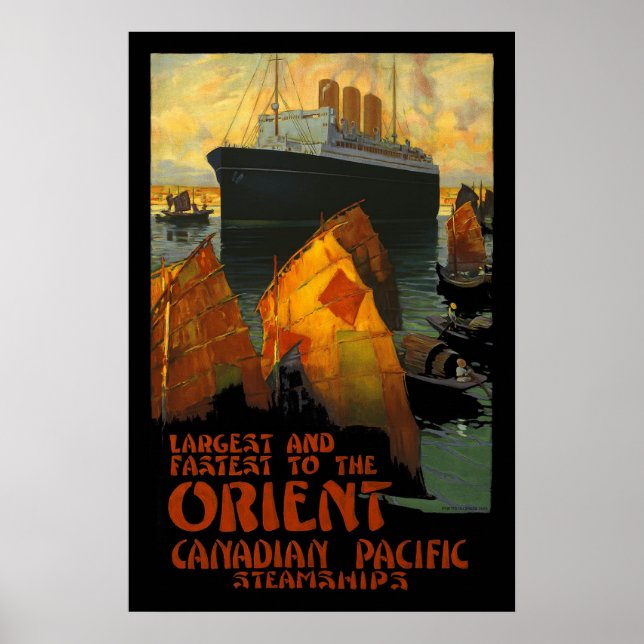Impressão de Cartaz Antigo Orient SteamShip (Frente)