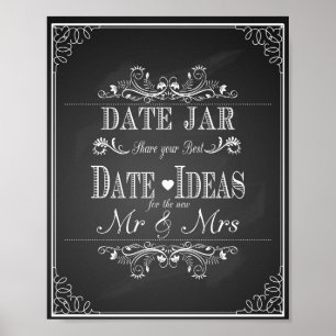 Impressão de Casamento "Date jar" quadro de colhei