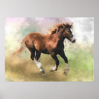 Impressão de cavalo bretão