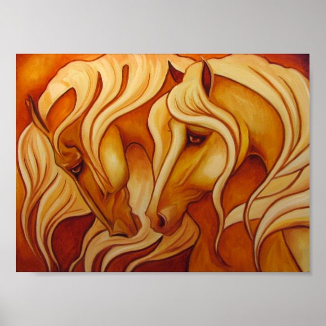 Impressão de Cavalos ouro (Frente)