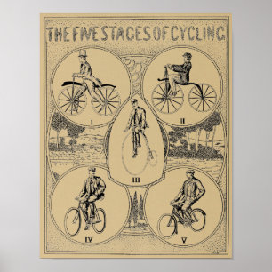 Impressão de cinco Palcos de Andando de bicicleta