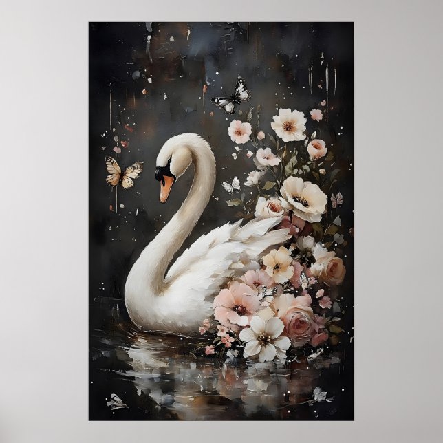 Impressão de Cisne de Flor Mal-humorada, Impressão (Frente)