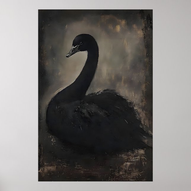 Impressão de cisne negro mal-humorado, impressão d (Frente)