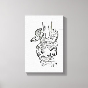 Impressão de cobra em torno da Tree Canvas