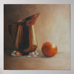 Impressão de cobre e alaranjado da arte