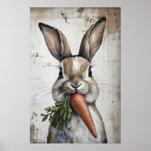 Impressão de Coelho de Primavera e Cenoura, Coelho