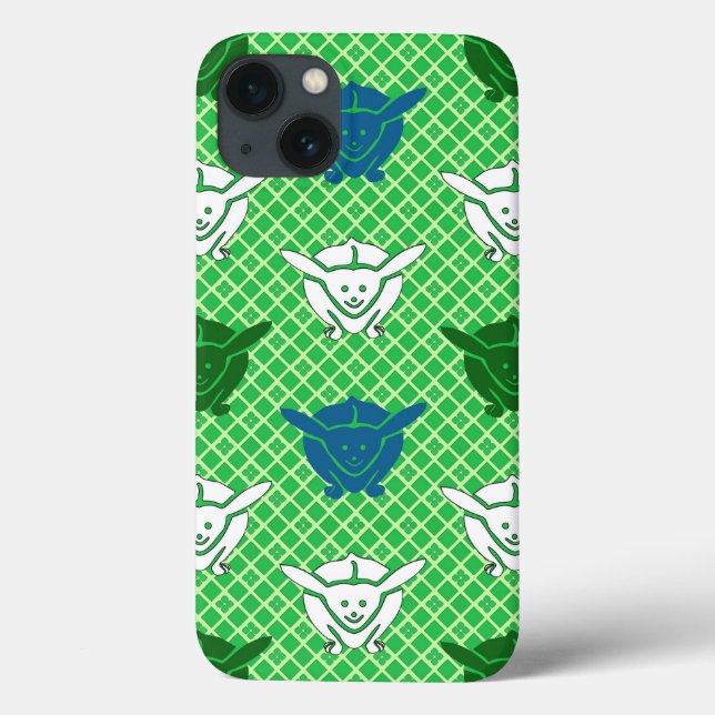 Impressão de coelho japonês, verde, azul e branco (Verso)