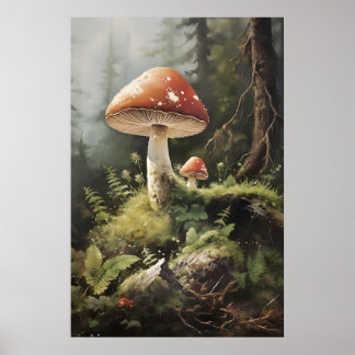 Impressão de Cogumelos Fly Agaric, Cogumelo da Flo