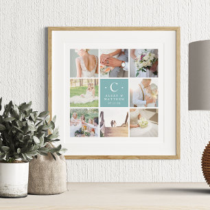 Impressão de Colagem Fotográfica do Casamento Mono