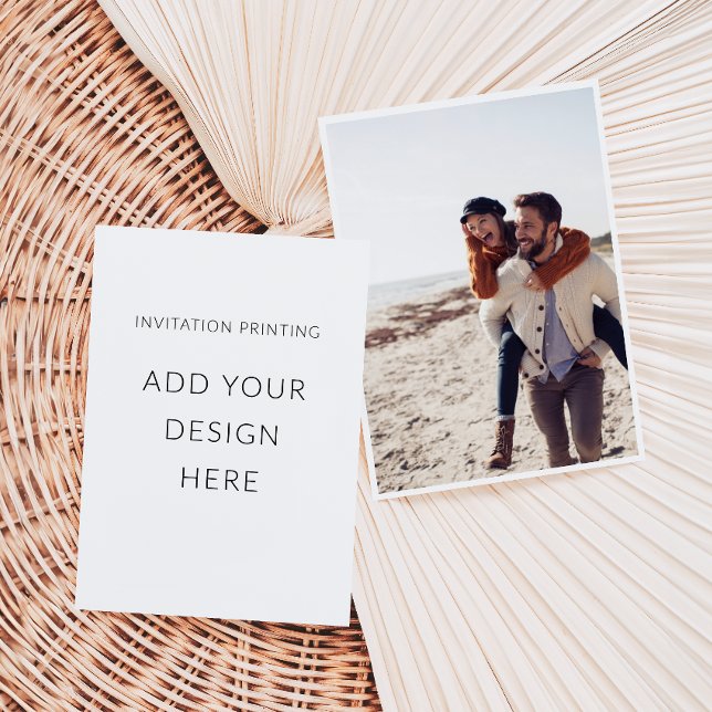 Impressão de convite de foto retrato 5" x 7" (Wedding Photo Invitation Printing )