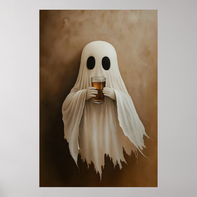 Impressão de coquetel de bourbon bebendo fantasma, (Frente)