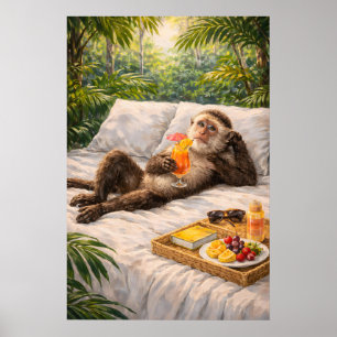 Impressão de Coquetel de Macaco Relaxante, Selva T