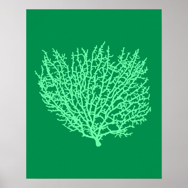 Impressão de Coral do Ventilador, Verde Pálido em  (Frente)