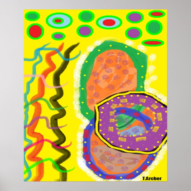Impressão de cores mistas poster de arte tribal pr (Frente)