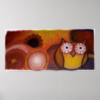 Impressão de Coruja de Artes Finas