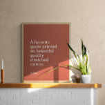 Impressão de Cotação Personalizada, Impressão de T<br><div class="desc">Impressão de aspas personalizadas com fundo colorido. Personalize a citação,  letra,  verso bíblia ou outro ditado. Mude a fonte e o texto para o seu crio,  um presente gentil que tocará o coração.</div>