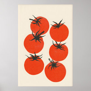 Impressão de Cozinha de Tomate Retro Moderno de Me
