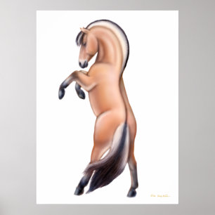 Impressão de Criação de Cavalo de Fjoro Norueguês