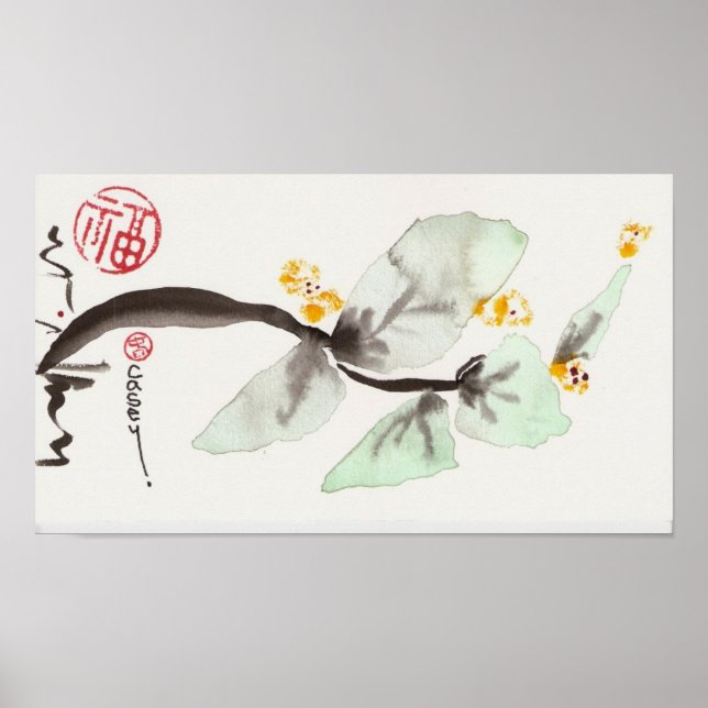 Impressão de Curva de Pedra da Flor de Folha (Frente)