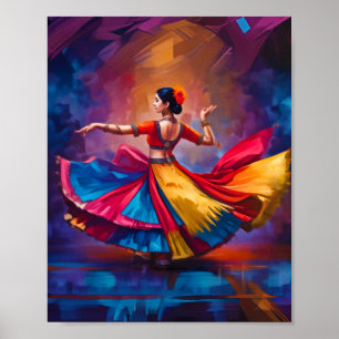 Impressão de dançarino tradicional, papel Poster (