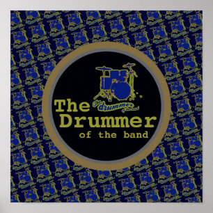 impressão de decor de tambor legal azul