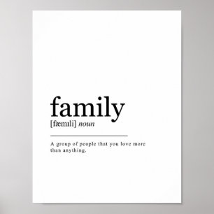 Impressão de definição de família