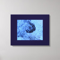 impressão de desenho "Blue Rosa Dream" na canvas
