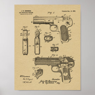 Impressão de Desenho de Arte de Arma Patente 1899