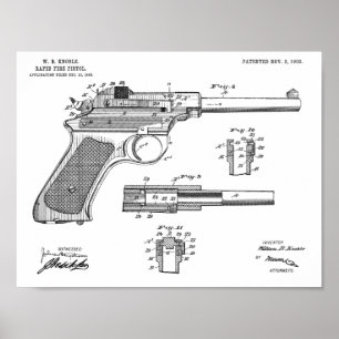 Impressão de Desenho de Arte de Armas de Fogo Rá