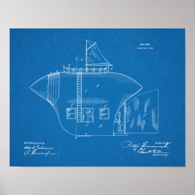 impressão de Desenho de Arte de Avião Ímpar de 190 (Frente)