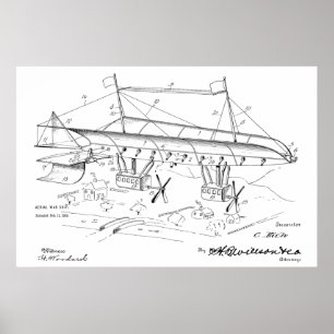Impressão de Desenho de Arte de Aviões de Guerra
