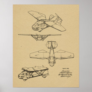 impressão de Desenho de Arte de Aviões Voadores de