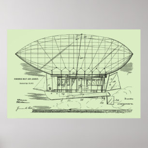 impressão de Desenho de Arte de Balão de Aeronave