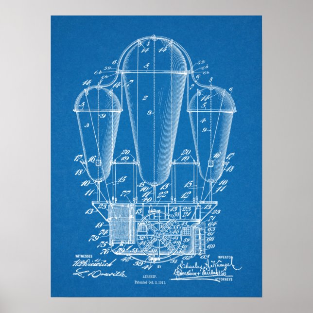 impressão de Desenho de Arte de Balão de Aeronave  (Frente)