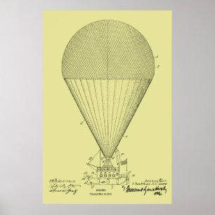 impressão de Desenho de Arte de Balão de Aeronave