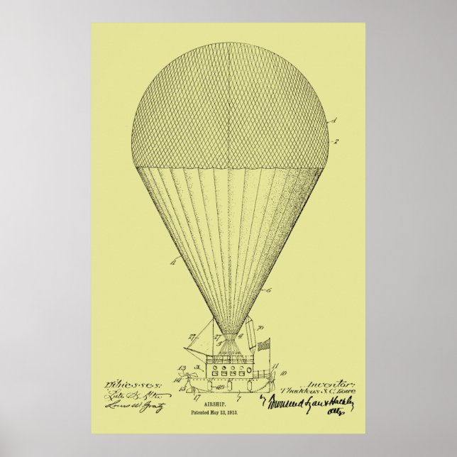 impressão de Desenho de Arte de Balão de Aeronave  (Frente)