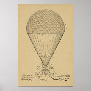 impressão de Desenho de Arte de Balão de Aeronave