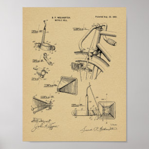 Impressão de Desenho de Arte de Bicicleta 1898
