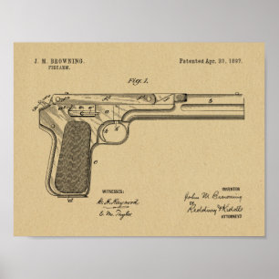 impressão de Desenho de Arte Patente de Arma de 18
