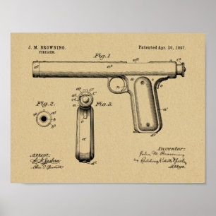 impressão de Desenho de Arte Patente de Arma de 18