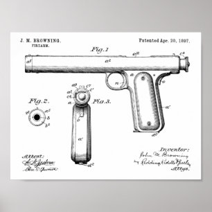 impressão de Desenho de Arte Patente de Arma de 18