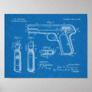 impressão de Desenho de Arte Patente de Arma de 19